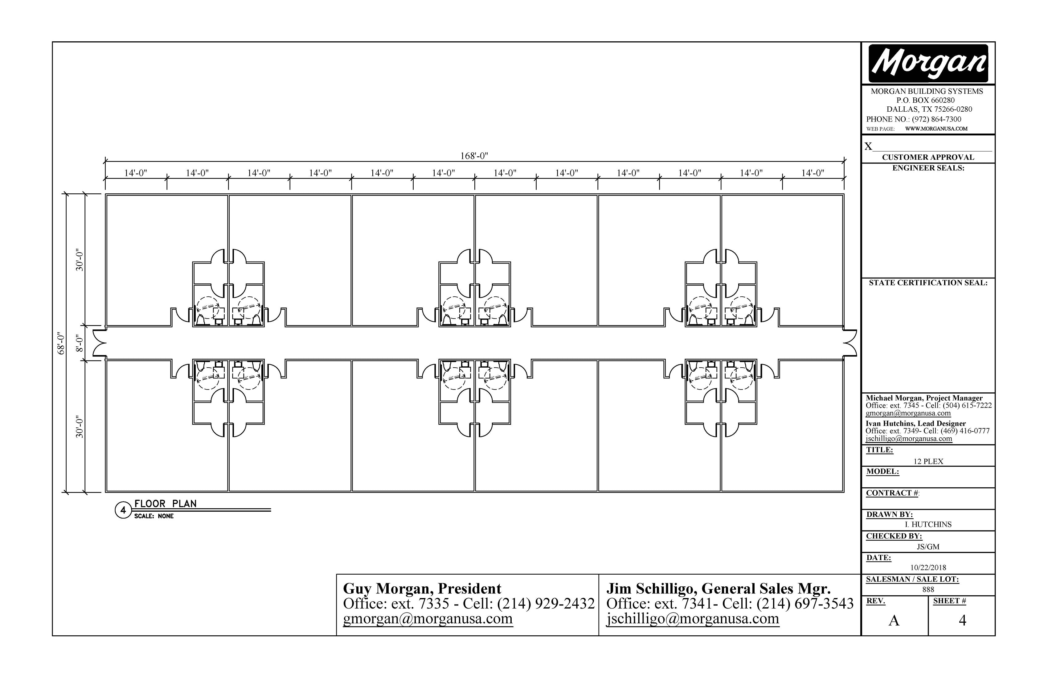 68 x 168 Classroom Building with Restrooms