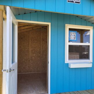 10 x 12 Custom Light Blue Smart Panel Wood Shed - H205280