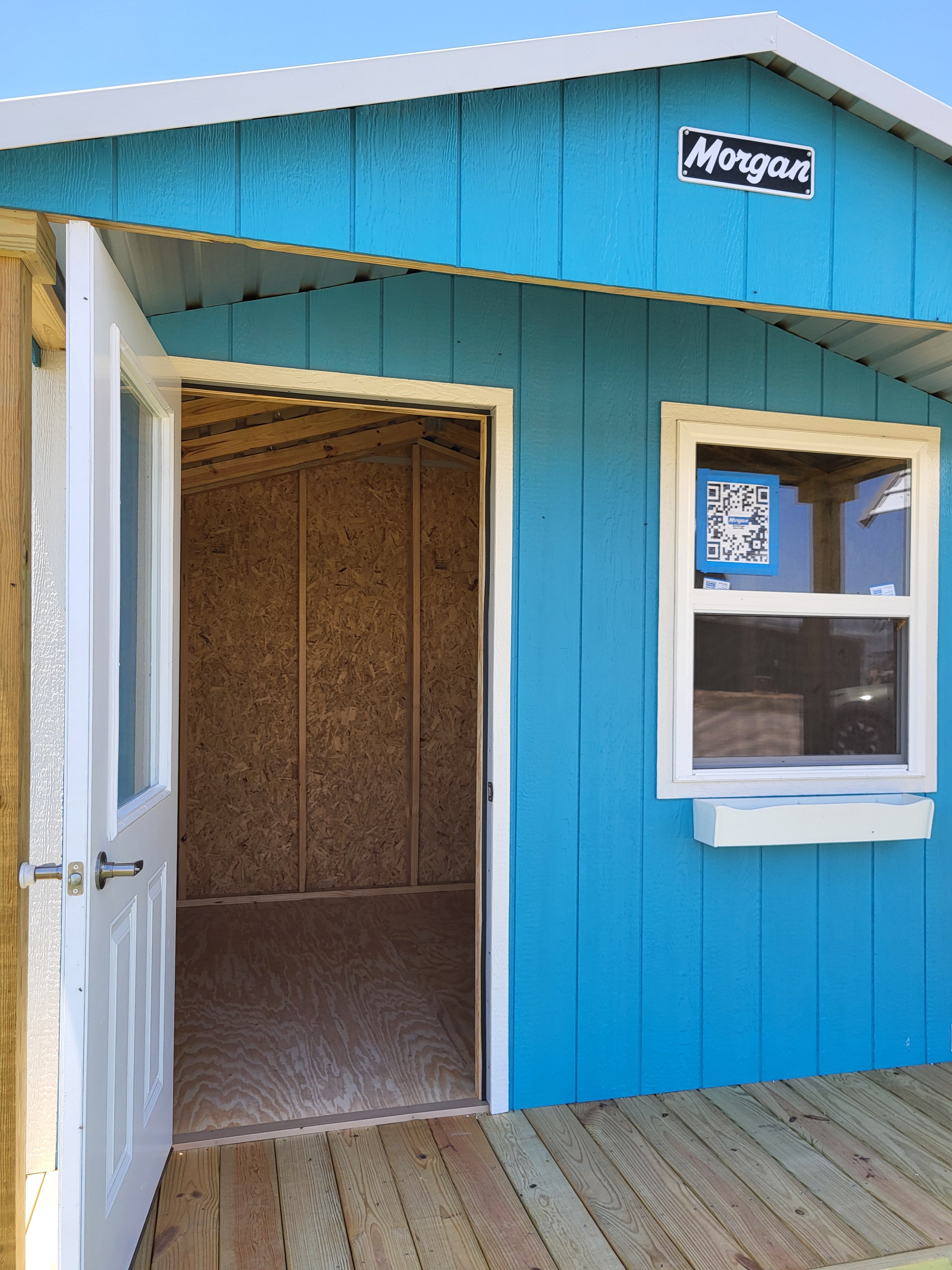 10 x 12 Custom Light Blue Smart Panel Wood Shed - H205280