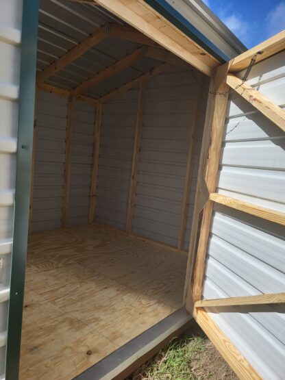 08 x 12 Peak Storage in Tan Steel with Green Trim - H205402 - Image 2