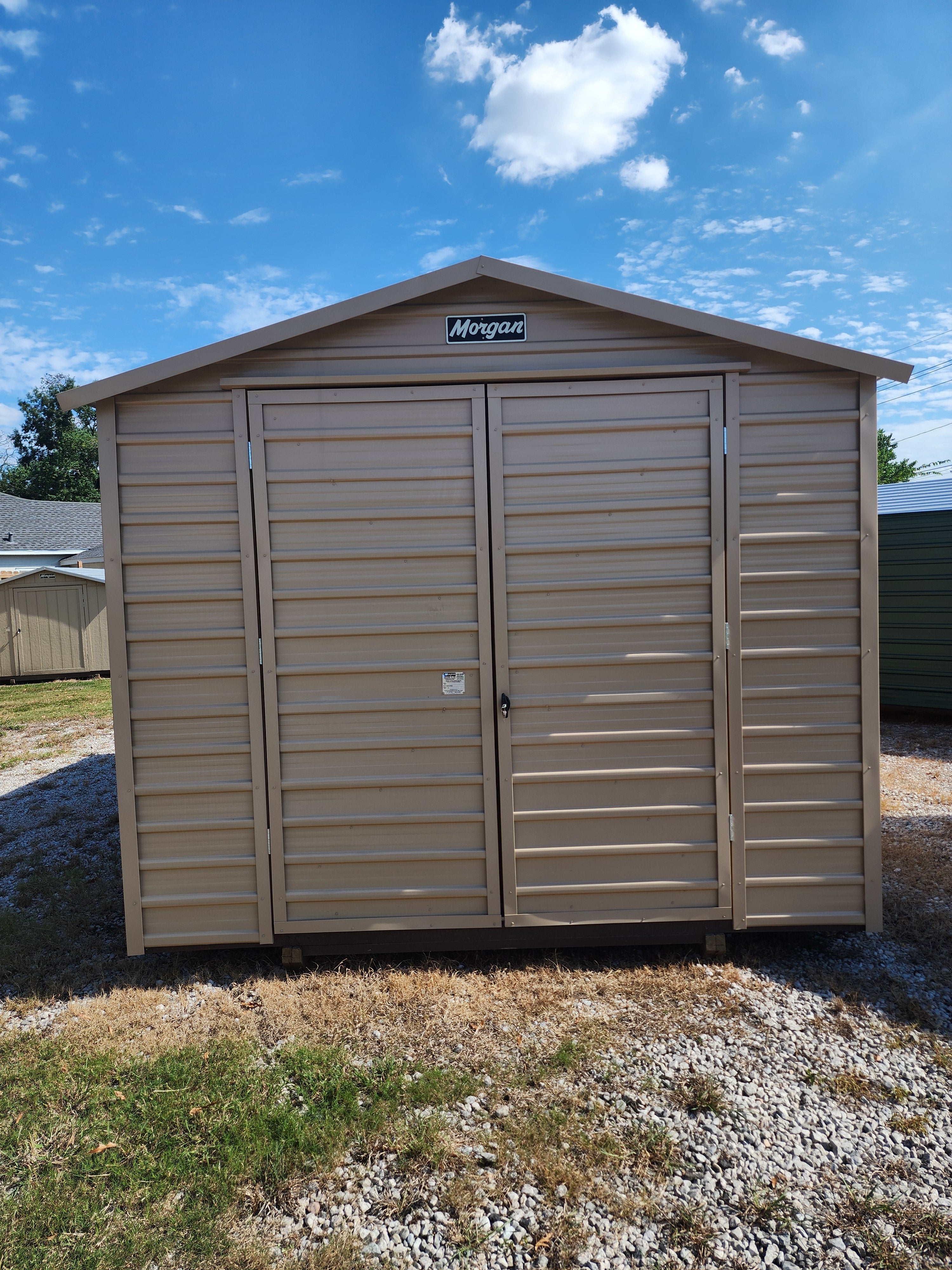 10 x 16 Peak Storage w/ Double Doors, Workbench, Shelves and Window - H205121