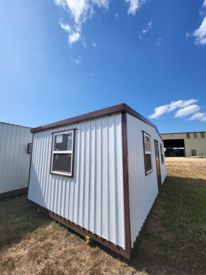12 x 24 Unlined Building in White Steel Siding with Brown Trim - H205705 - Image 3