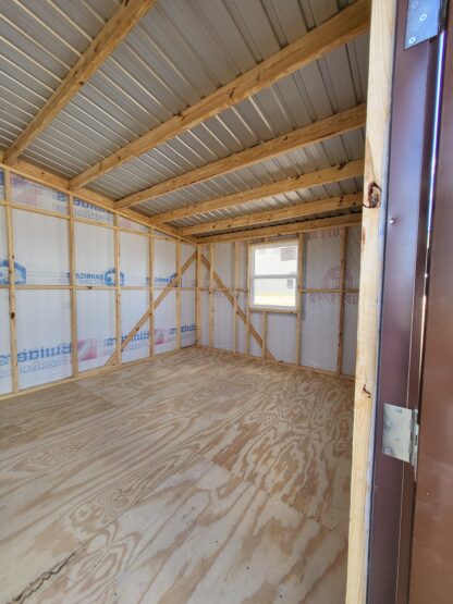 12 x 24 Unlined Building in White Steel Siding with Brown Trim - H205705 - Image 6