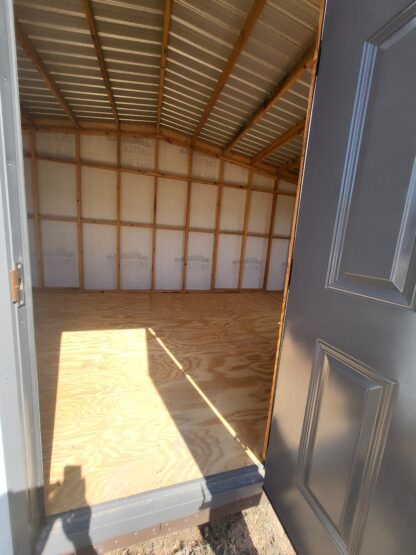 12 x 32 Unlined Building in Grey Steel Siding with Dark Grey Trim - H204392 - Image 5