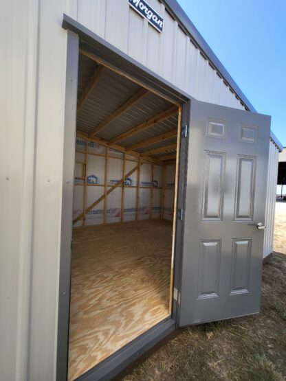 12 x 24 Unlined Building in Grey Steel Siding with Dark Grey Trim - H205706 - Image 4
