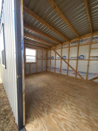 12 x 24 Unlined Building in Grey Steel Siding with Dark Grey Trim - H205706 - Image 5