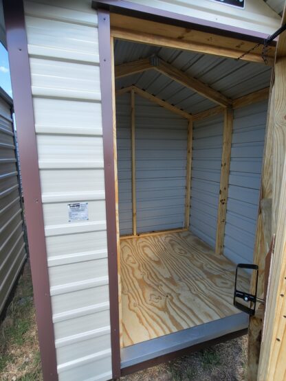 06 x 06 Steel Storage Shed in Almond Siding & Brown Trim - H205608 - Image 2