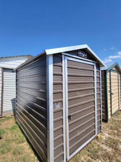 06 x 08 Steel Storage Shed in Charcoal Grey Siding with Light Grey Trim - H205739 - Image 2