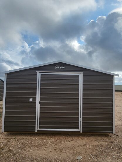 08 x 12 Peak Storage in Dark Grey Steel with Galvalume Steel Siding - H205700 - Image 5