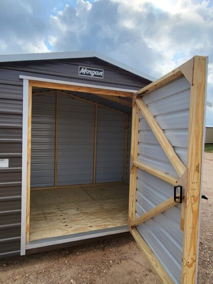 08 x 12 Peak Storage in Dark Grey Steel with Galvalume Steel Siding - H205700 - Image 4