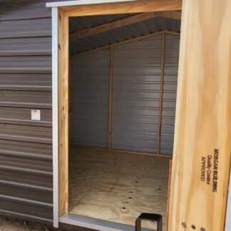 08 x 12 Peak Storage in Dark Grey Steel with Galvalume Steel Siding