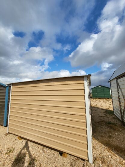 10 x 12 Peak Storage in Tan Steel with White Trim and Window - H205462 - Image 4