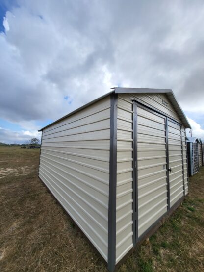 12 x 16 Steel Peak Storage Shed in Almond with Grey Trim - H205164 - Image 4