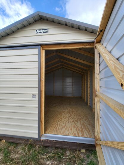 12 x 16 Steel Peak Storage Shed in Almond with Grey Trim - H205164 - Image 2