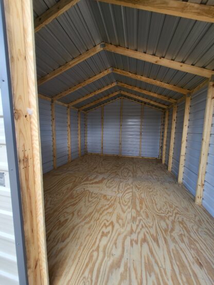 12 x 16 Steel Peak Storage Shed in Almond with Grey Trim - H205164 - Image 3