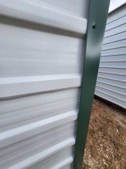 12 x 16 Steel Peak Storage in White with Green Trim - H205185 - Image 5