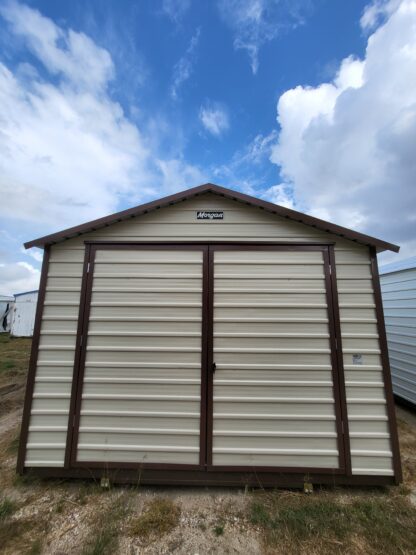 12 x 16 Steel Storage Shed in Almond & Brown with Window - H205365 - Image 2