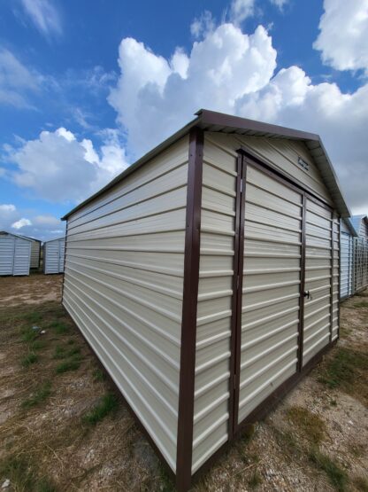 12 x 16 Steel Storage Shed in Almond & Brown with Window - H205365 - Image 4