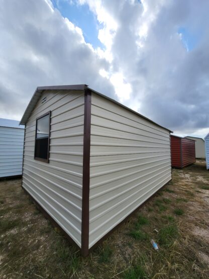 12 x 16 Steel Storage Shed in Almond & Brown with Window - H205365 - Image 6