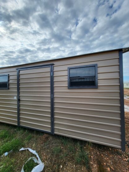 10 x 16 Beige Steel Storage with Two Windows and Center Door - H205679 - Image 2