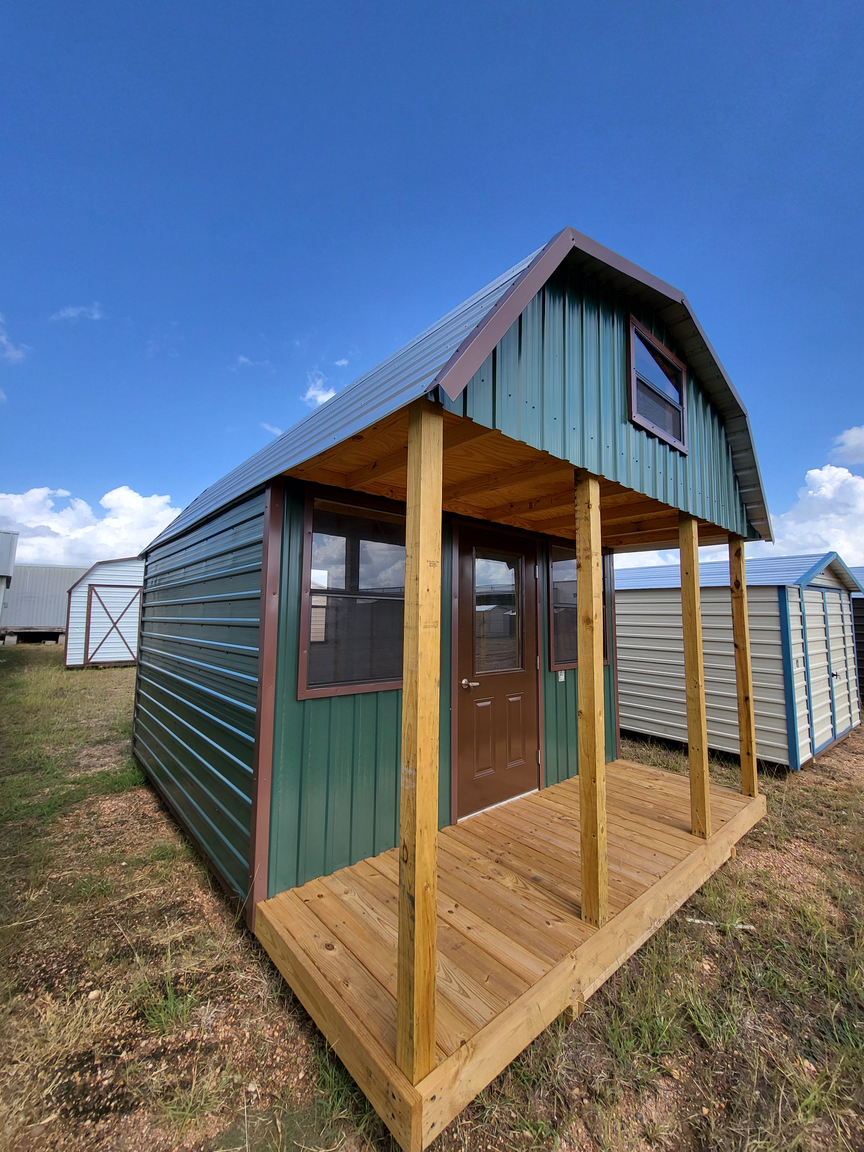 12 x 16 Barn w/ Porch, Loft, and Back Window - H205667