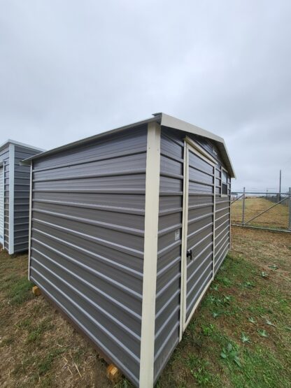 08 x 12 Grey and Almond Steel Shed with Center Door and Window - H205428 - Image 5