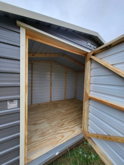 08 x 12 Grey and Almond Steel Shed with Center Door and Window - H205428 - Image 4
