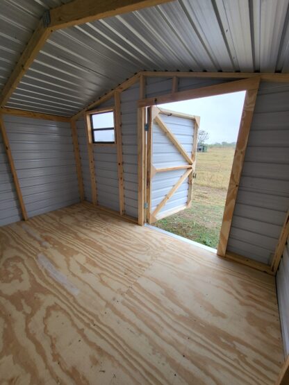 08 x 12 Grey and Almond Steel Shed with Center Door and Window - H205428 - Image 3