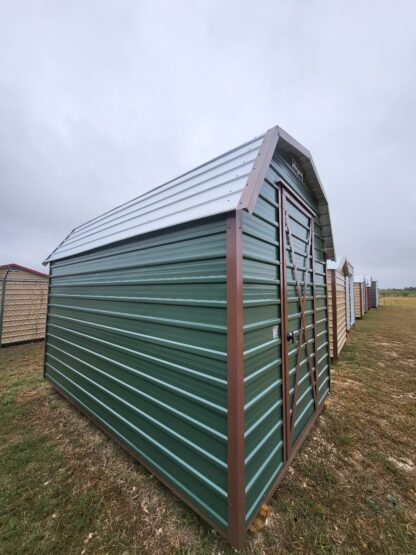 08 x 12 Dark Green Morgan Steel Barn with Brown Trim - H205468 - Image 6