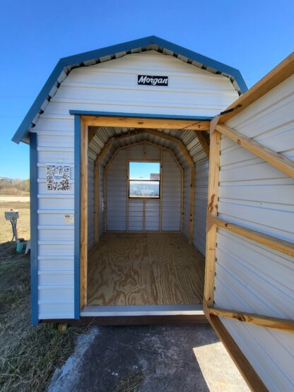 08 x 10 White Steel Barn with Blue Trim *Shiner Lot* 25% OFF! - H205631 - Image 3