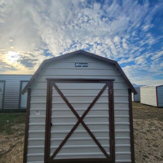 08 x 10 "Mini" Galvalume Steel Barn with Brown Trim - H205893