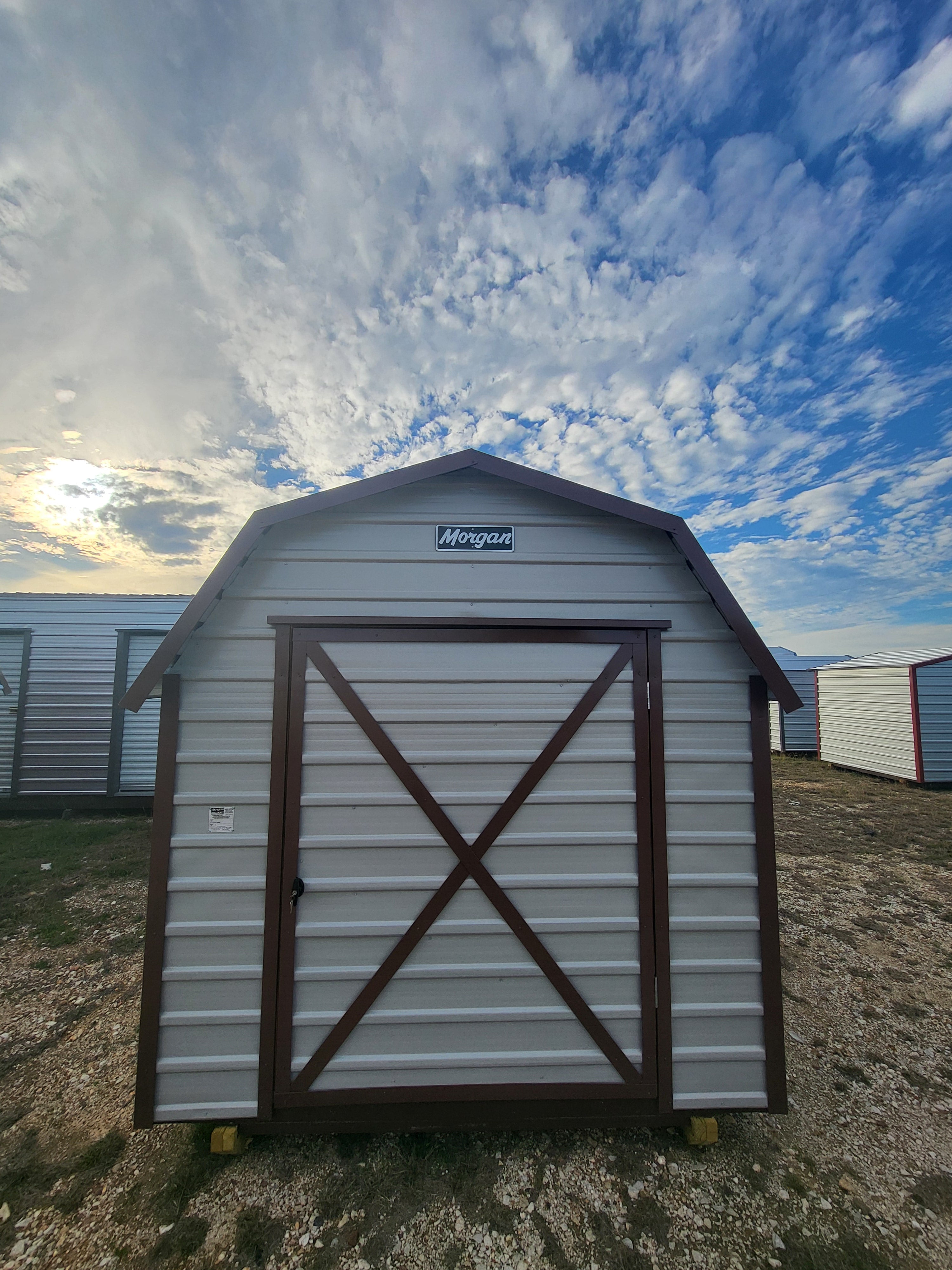 08 x 10 "Mini" Galvalume Steel Barn with Brown Trim - H205893