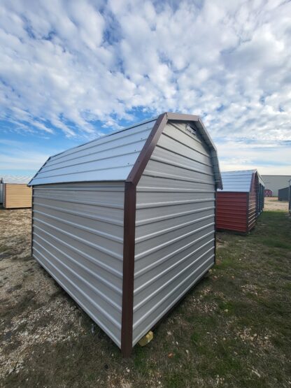 08 x 10 "Mini" Galvalume Steel Barn with Brown Trim - H205893 - Image 4