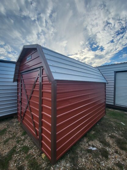 08 x 10 "Mini" Red Steel Barn with Brown Trim - H205894 - Image 2