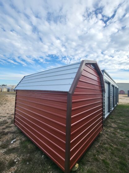 08 x 10 "Mini" Red Steel Barn with Brown Trim - H205894 - Image 5
