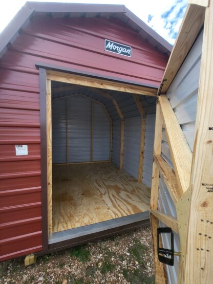 08 x 10 "Mini" Red Steel Barn with Brown Trim - H205894 - Image 4