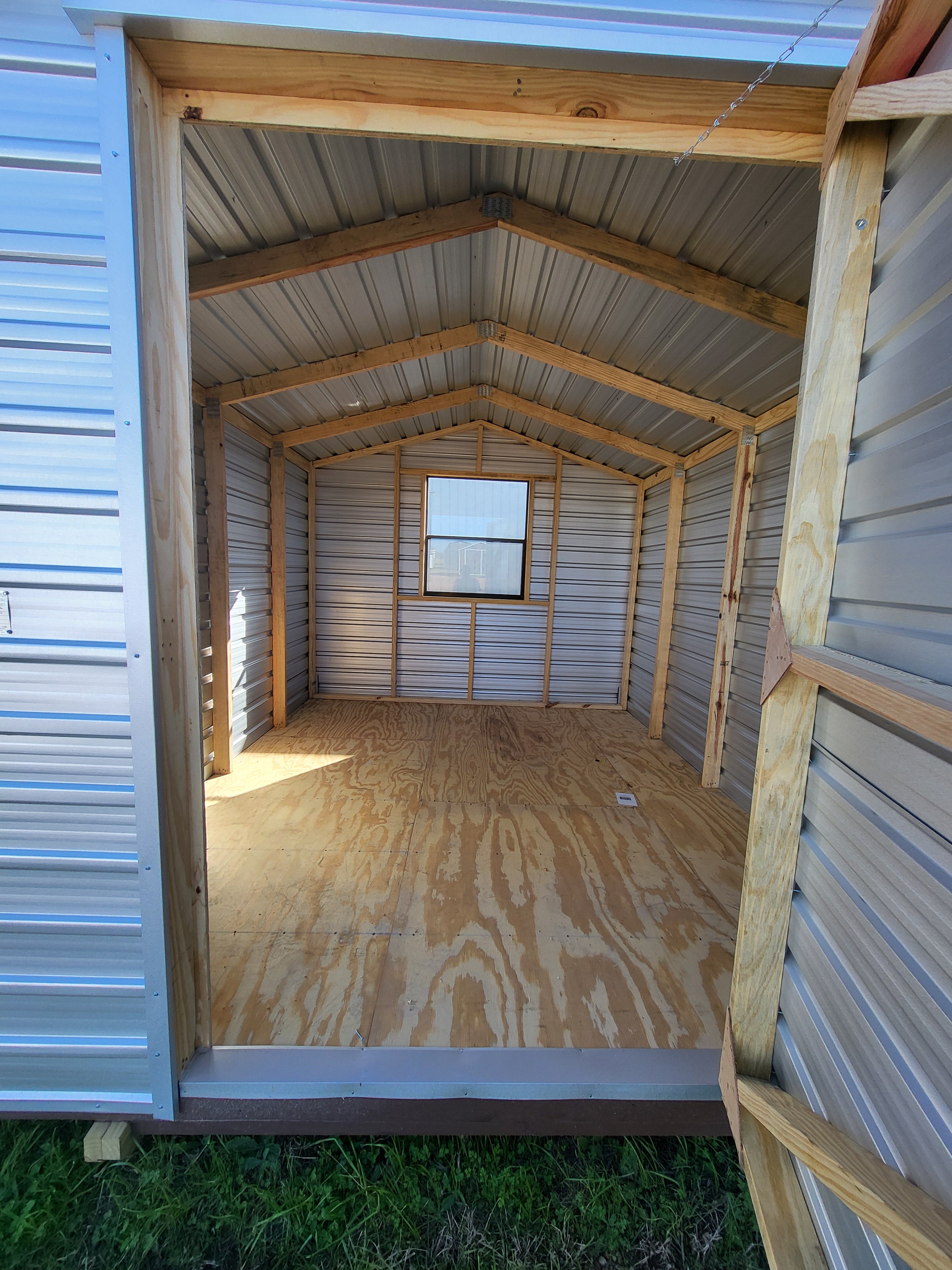 10 x 12 Galvalume Peak Storage Shed with Window and Single Door - H205803