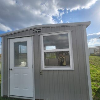 08 x 10 "Tiny Building/Guardhouse" Light Grey & White Steel - H205300