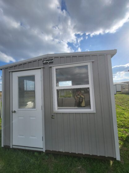 08 x 10 "Tiny Building/Guardhouse" Light Grey & White Steel - H205300