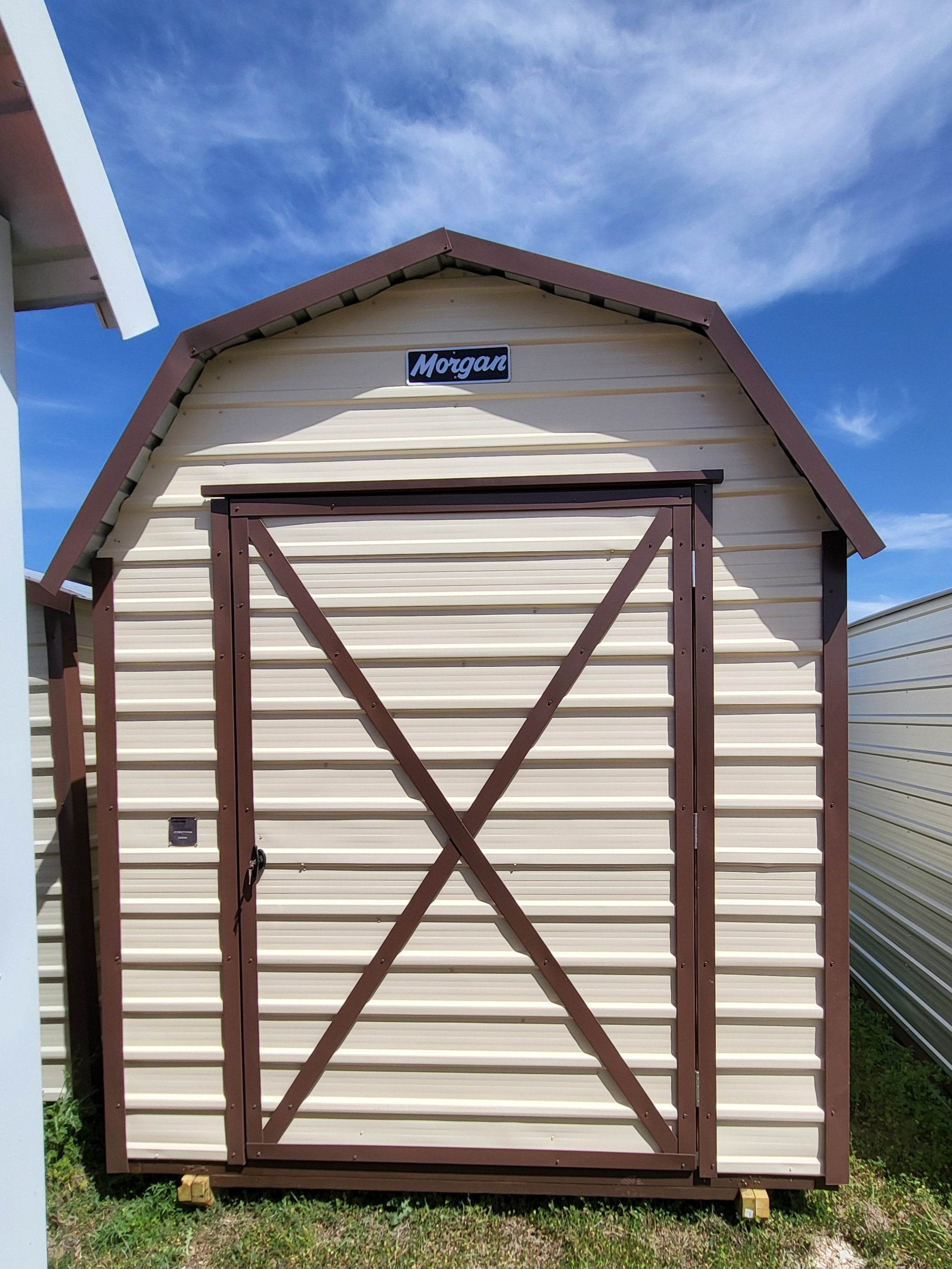 07 x 08 Almond & Brown Mini Morgan Barn w/  25% Off Introductory Sale! - H206068