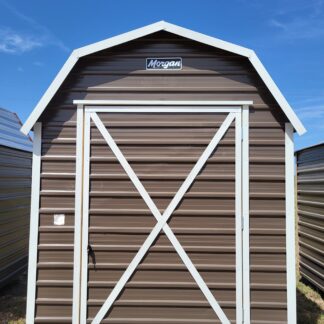 07 x 08 Dark Grey and White Steel Mini Morgan Barn w/  25% Off Introductory Sale! - H206065