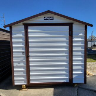 08 x 08 White & Brown Trim Shed w/ Window - H206020