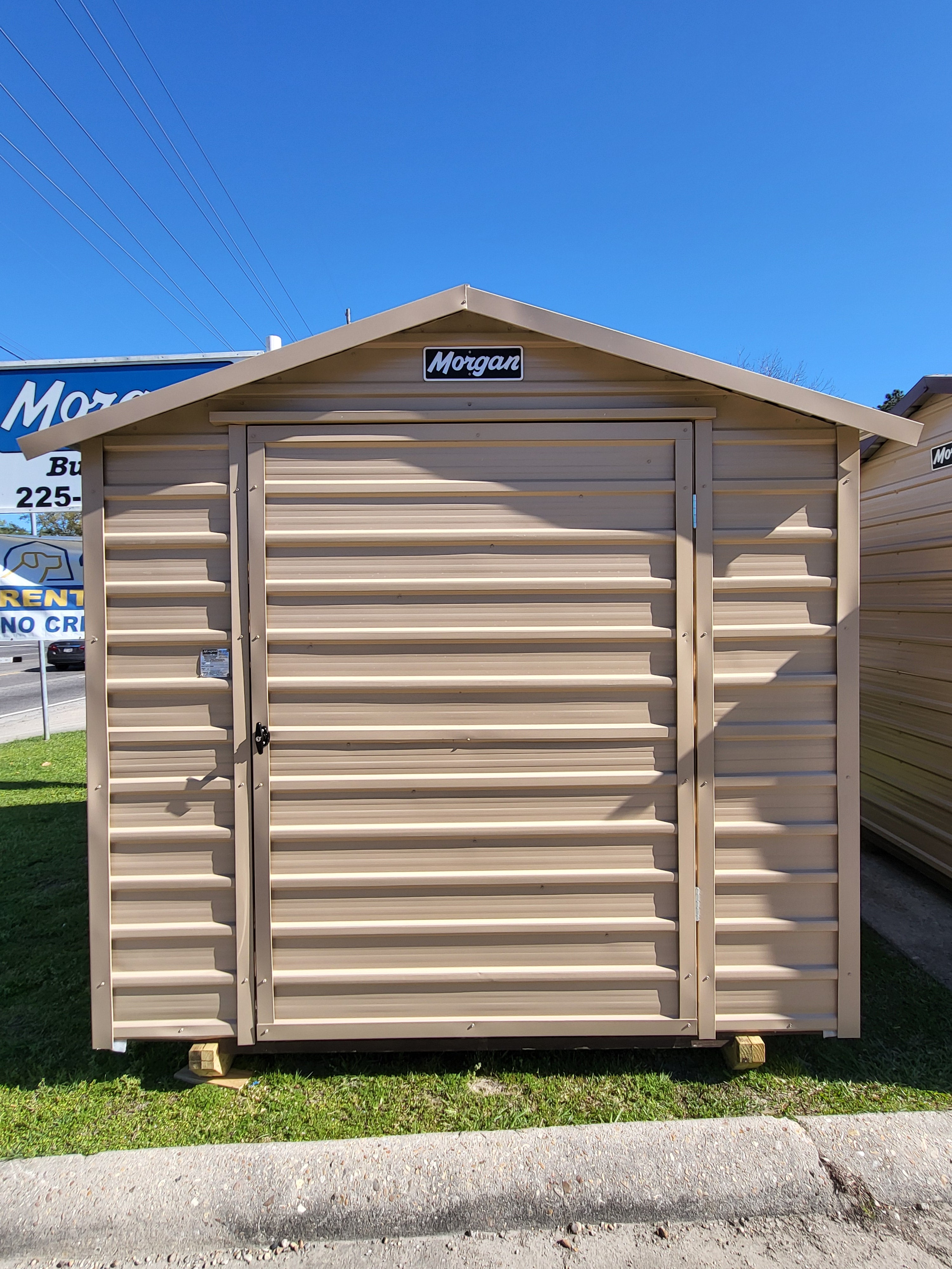 08 x 08 Beige Peak Roof Shed - H206018