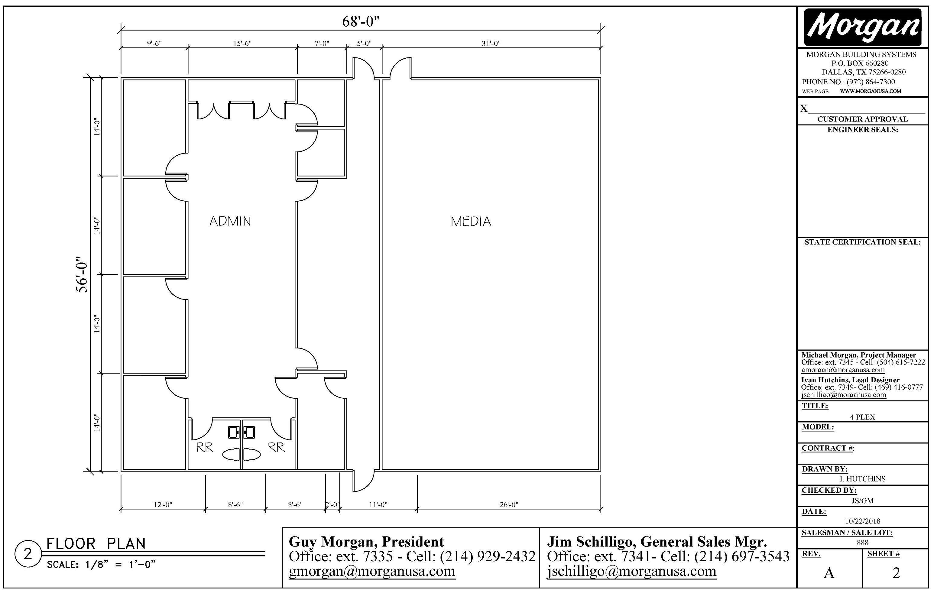 56 x 68 Office Complex with Media Room