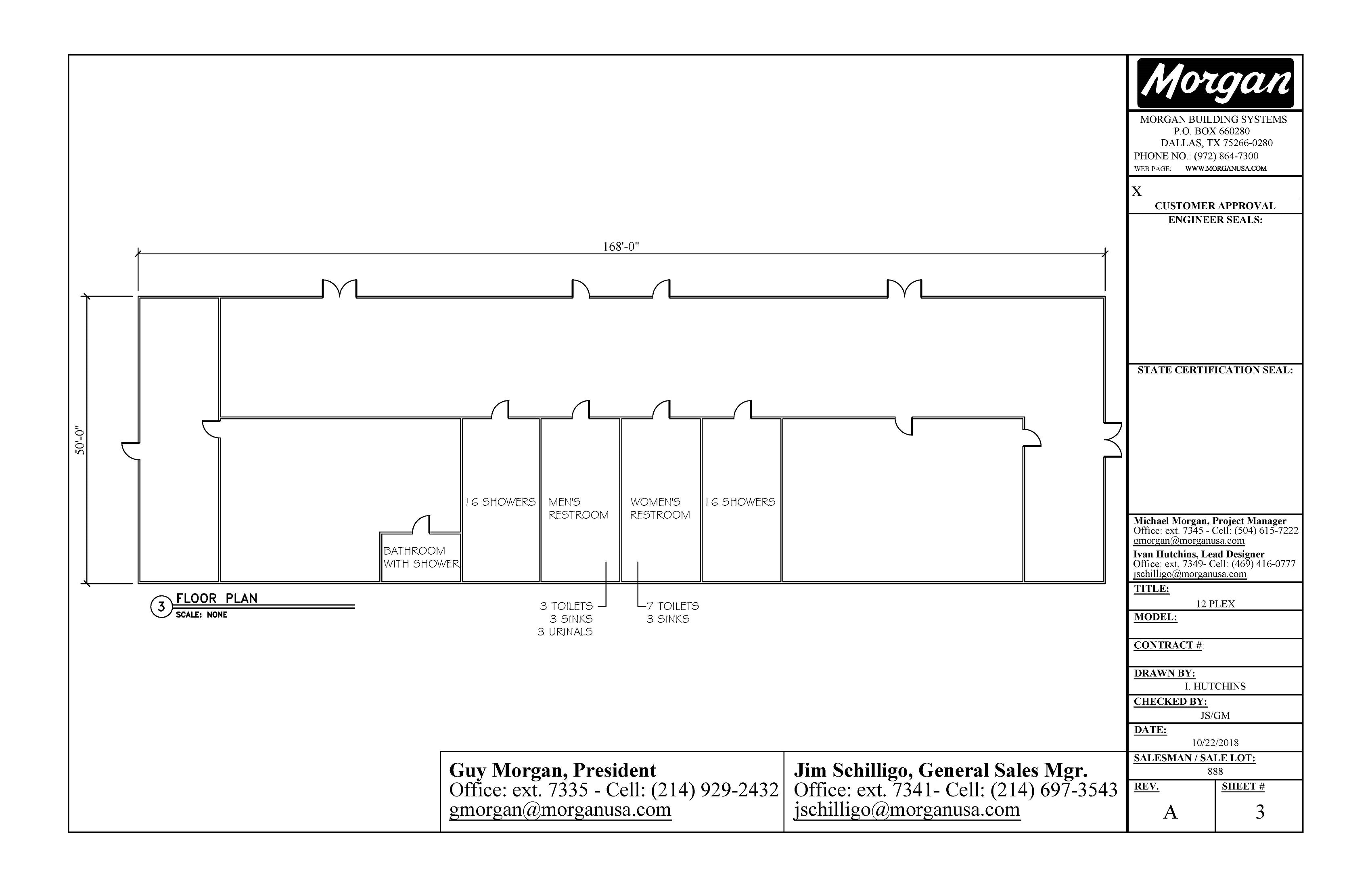 50 x 168 Shower and Restroom Facility