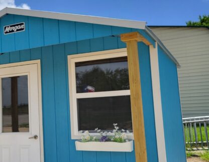 10 x 12 Custom Light Blue Smart Panel Wood Shed - H205280 - Image 7