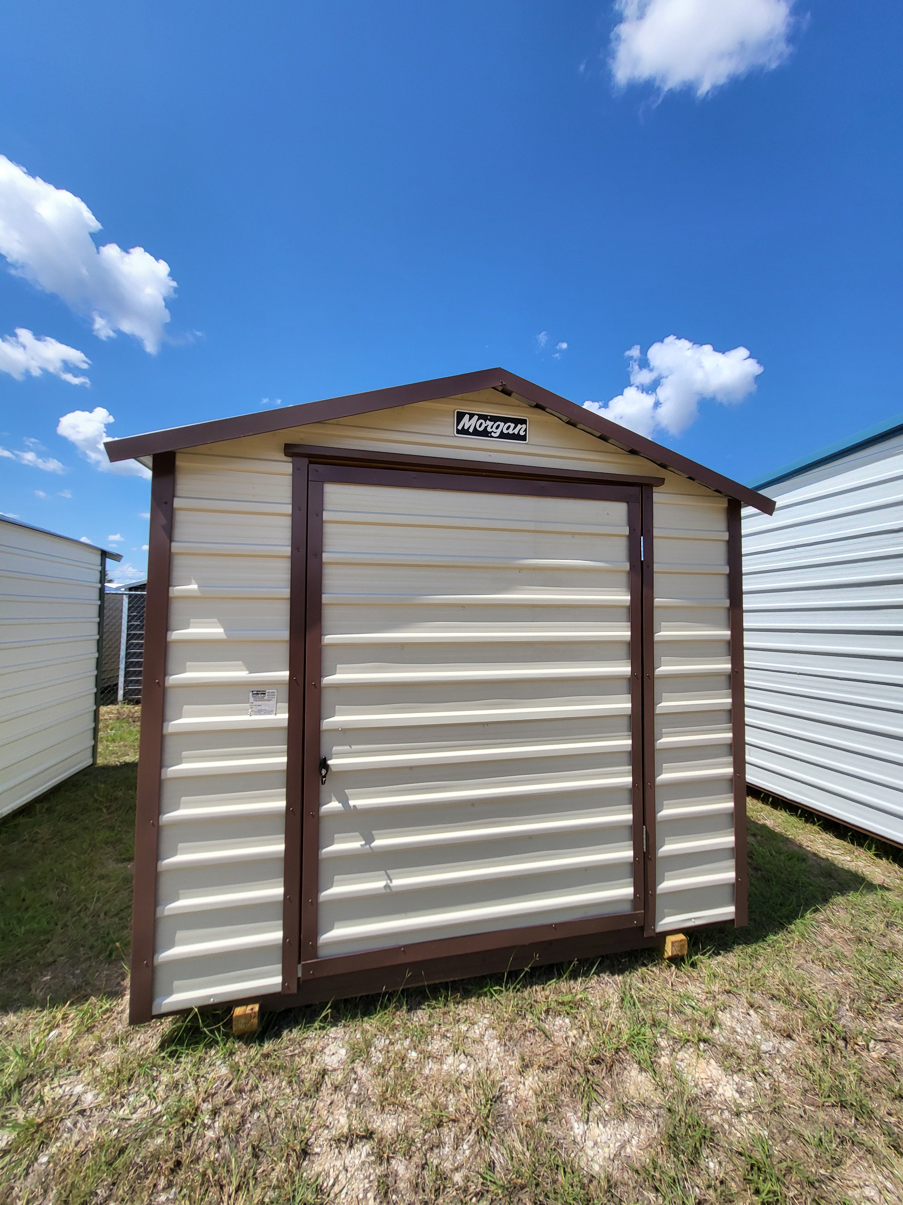 08 x 12 Classic Peak Steel Shed in Almond *Scratch-N-Dent Sale* - H205480